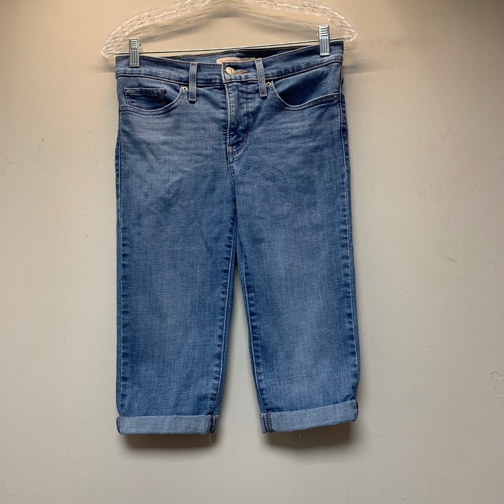 Levi's 311 Shaping Skinny Capri Women 27 Blue Excellent Medium Wash Denim